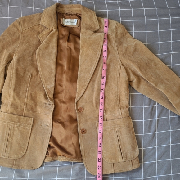 90s vintage brown suede jacket - Picture 3 of 4